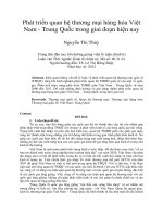 Phát triển quan hệ thương mại hàng hóa việt nam   trung quốc trong giai đoạn hiện nay