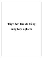 Tài liệu Thực đơn làm da trắng sáng hiệu nghiệm doc