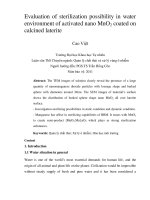 Evaluation of sterilization possibility in water environment of activated nano mno2 coated on calcined laterite