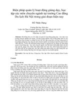 Biện pháp quản lý hoạt động giảng dạy, học tập các môn chuyên ngành tại trường cao đẳng du lịch hà nội trong giai đoạn hiện nay