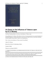 Tài liệu An Essay on the Influence of Tobacco upon Life and Health pptx