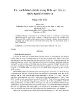 Cải cách hành chính trong lĩnh vực đầu tư nước ngoài ở nước ta