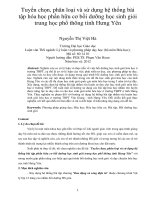 Tuyển chọn, phân loại và sử dụng hệ thống bài tập hóa học phần hữu cơ bồi dưỡng học sinh giỏi trung học phổ thông tỉnh hưng yên