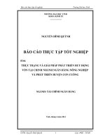 THỰC TRẠNG VÀ GIẢI PHÁP PHÁT TRIỂN HUY ĐỘNG VỐN TẠI CHINH NHÁNH NGÂN HÀNG NÔNG NGHIỆP VÀ PHÁT TRIỂN HUYỆN CON CUÔNG