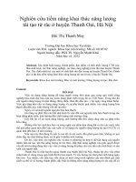 Nghiên cứu tiềm năng khai thác năng lượng tái tạo từ rác ở huyện thanh oai, hà nội