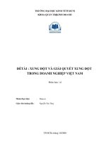 XUNG ĐỘT VÀ GIẢI QUYẾT XUNG ĐỘT TRONG DOANH NGHIỆP VIỆT NAM