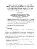 Nghiên cứu xây dựng quy trình phát hiện nhanh virus cúm gia cầm a h5n1 trong mẫu bệnh phẩm bằng kỹ thuật multiplex reverse transcription polymerase chain reaction