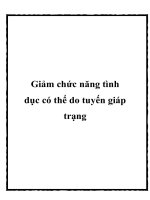 Tài liệu Giảm chức năng tình dục có thể do tuyến giáp trạng potx