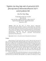 Nghiên cứu tổng hợp một số peracetyl β d glucopyranosyl thiosemicarbazon của 4 acetylsydnone thế