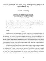 Vấn đề giao dịch bảo đảm bằng tàu bay trong pháp luật quốc tế hiện đại