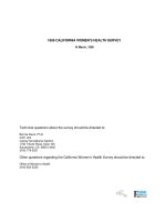 Tài liệu 1999 CALIFORNIA WOMEN’S HEALTH SURVEY doc