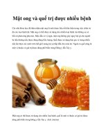 Tài liệu Mật ong và quế trị được nhiều bệnh potx