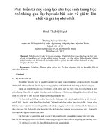 Phát triển tư duy sáng tạo cho học sinh trung học phổ thông qua dạy học các bài toán về giá trị lớn nhất và giá trị nhỏ nhất