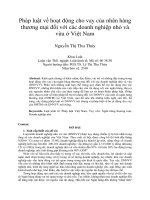 Pháp luật về hoạt động cho vay của nhân hàng thương mại đối với các doanh nghiệp nhỏ và vừa ở việt nam