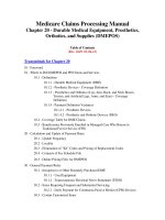 Tài liệu Medicare Claims Processing Manual Chapter 20 - Durable Medical Equipment, Prosthetics, Orthotics, and Supplies (DMEPOS) ppt