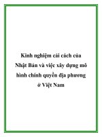Tài liệu Kinh nghiệm cải cách của Nhật Bản và việc xây dựng mô hình chính quyền địa phương ở Việt Nam docx