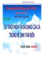 sự thích nghi và đa dạng của cá trong hệ sinh thái biển