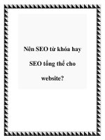 Tài liệu Nên SEO từ khóa hay SEO tổng thể cho website? pdf