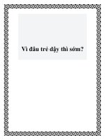 Tài liệu Vì đâu trẻ dậy thì sớm? pptx