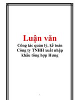 Tài liệu Luận văn: Công tác quản lý, kế toán Công ty TNHH xuất nhập khẩu tổng hợp Hưng doc