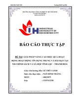 GIẢI PHÁP NÂNG CAO HIỆU QUẢ HOẠT ĐỘNG HOẠT ĐỘNG TÍN DỤNG TRUNG VÀ HÀI HẠN TẠI NH CHÍNH SÁCH VÀ XÃ HỘI VĨNH LỘC – THANH HOÁ