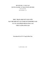 thực trạng đội ngũ giáo viên dạy trẻ khuyết tật ở một số tỉnh phía nam và các giải pháp nhằm nâng cao chất lượng đào tạo
