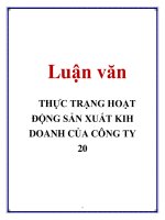 Tài liệu Luận văn: THỰC TRẠNG HOẠT ĐỘNG SẢN XUẤT KIH DOANH CỦA CÔNG TY 20 ppt