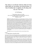 Xây dựng cơ sở dữ liệu sinh học phân tử trong nhận dạng các loài động vật hoang dã phục vụ thực thi pháp luật và nghiên cứu đa dạng sinh học tại việt nam