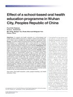 Tài liệu Effect of a school-based oral health education programme in Wuhan City, Peoples Republic of China ppt