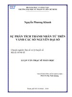 sự phân tích thành nhân tử trên vành các số nguyên đại số