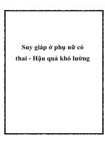 Tài liệu Suy giáp ở phụ nữ có thai - Hậu quả khó lường doc