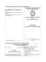 Tài liệu Mẫu 1d: Giấy phép kinh doanh vật liệu nổ công nghiệp (mặt ngoài) potx