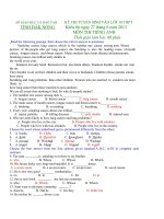 Tài liệu KỲ THI TUYỂN SINH VÀO LỚP 10 THPT TỈNH ĐĂK NÔNG - MÔN THI TIẾNG ANH pdf
