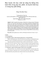 Rèn luyện cho học sinh kỹ năng hệ thống hóa kiến thức trong dạy học phần di truyền sinh học 12 trung học phổ thông