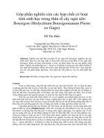 Góp phần nghiên cứu các hợp chất có hoạt tính sinh học trong thân rễ cây ngải tiên bousigon (hedychium bousigonianum pierre ex gagn)