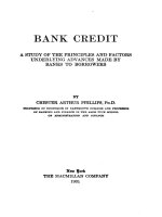Tài liệu Bank Credit - A Study of the Principles and Factors Underlying Advances Made by Banks to Borrowers docx
