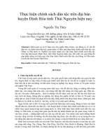 Thực hiện chính sách dân tộc trên địa bàn huyện định hóa tỉnh thái nguyên hiện nay