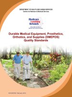 Tài liệu Durable Medical Equipment, Prosthetics, Orthotics, and Supplies (DMEPOS) Quality Standards ppt