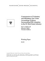Tài liệu Consequences of Voluntary and Mandatory Fair Value Accounting: Evidence Surrounding IFRS Adoption in the EU Real Estate Industry docx