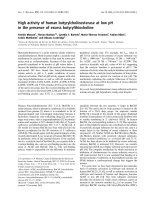 Tài liệu Báo cáo khoa học: High activity of human butyrylcholinesterase at low pH in the presence of excess butyrylthiocholine pptx