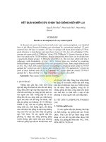 Tài liệu Kết quả nghiên cứu chọn tạo giống ngô nếp lai docx