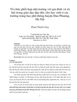 Tổ chức phối hợp nhà trường với gia đình và xã hội trong giáo dục đạo đức cho học sinh ở các trường trung học phổ thông huyện đan phượng, hà nội