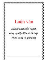 Tài liệu Luận văn: Đầu tư phát triển ngành công nghiệp điện tử Hà Nội. Thực trạng và giải pháp ppt