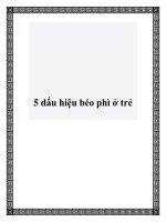 Tài liệu 5 dấu hiệu béo phì ở trẻ pdf