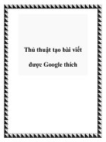 Tài liệu Thủ thuật tạo bài viết được Google thích potx