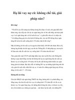 Tài liệu Hạ lãi vay nợ cũ: không chế tài, giải pháp nào? pptx