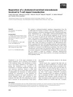 Tài liệu Báo cáo khoa học: Separation of a cholesterol-enriched microdomain involved in T-cell signal transduction doc