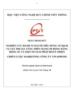 Nghiên cứu hành vi người tiêu dùng về dịch vụ giá trị gia tăng trên mạng di động băng rộng 3g và một số giải pháp hoàn thiện chiến lược marketing công ty vinaphone