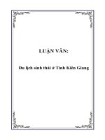 Du lịch sinh thái ở Tỉnh Kiên Giang