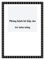 Tài liệu Phòng bệnh hô hấp cho trẻ mùa nóng doc